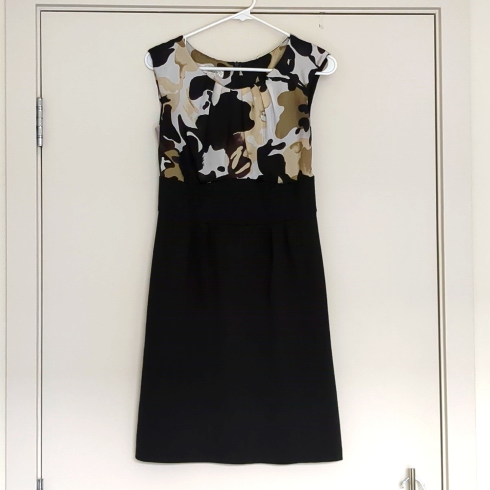 Dressbarn Black Tank Office Business Casual Zippered Knee-Length Dress, Size 4